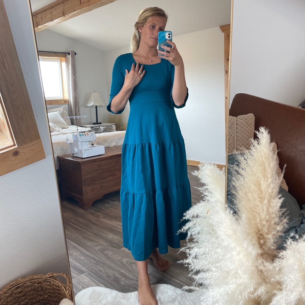 Teal maxi dress size small.